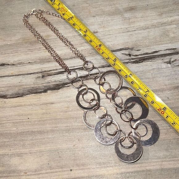 Rose Gold Multiple Circle Necklace - Picture 4 of 7